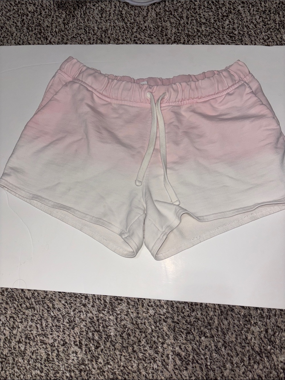 J. Crew Pink to White Ombre Drawstring Athletic Shorts